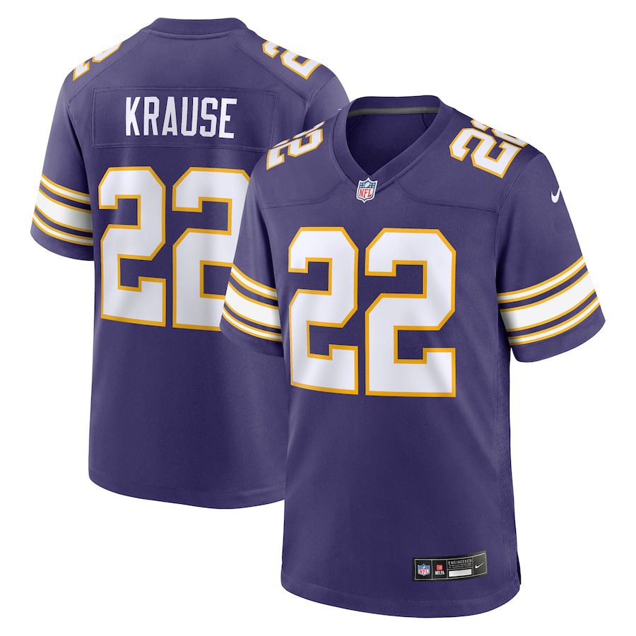 Men Minnesota Vikings 22 Paul Krause Nike Purple Classic Retired Player NFL Jersey